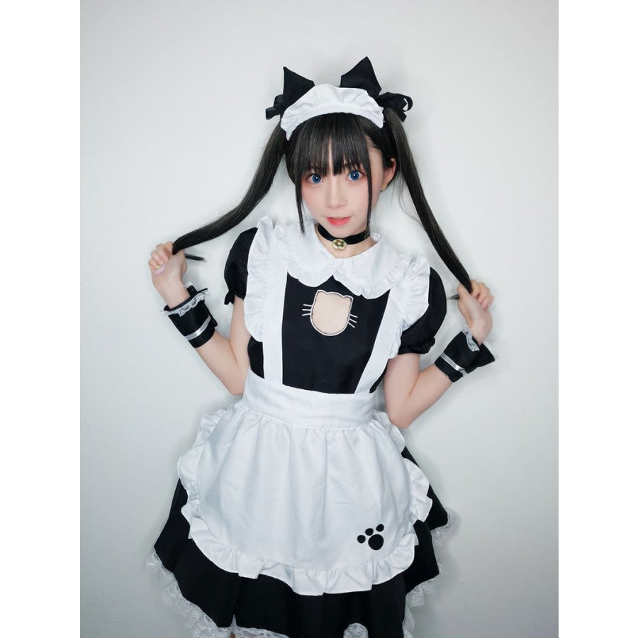 Sexy Bust Open Kitty Ruffle Lace Maid Dress Cosplay Costume Costumes