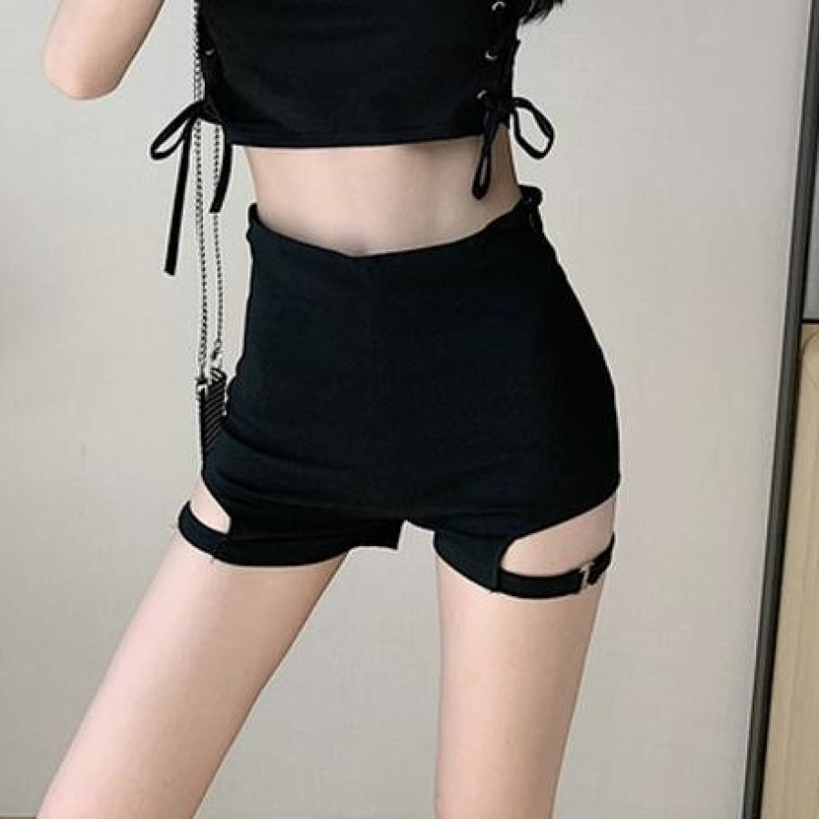 Sexy Look Slim Bar Disco Hot Pants Side Laced Up T-Shirt Summer Cool Girl Set