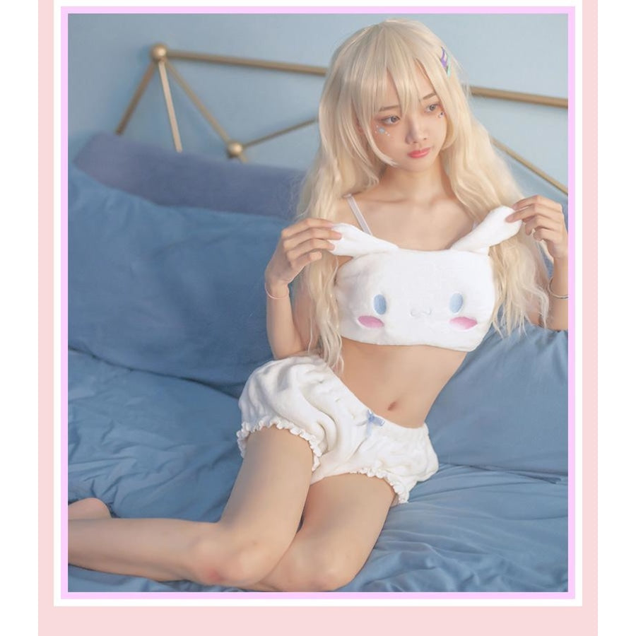 Soft Cute Cartoon Cinnamoroll Baby Dog Strap Home Pajamas Bra Set