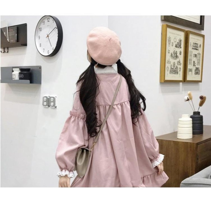 Sweet Embroidery Doll Ruffles Lolita Smocking Dress