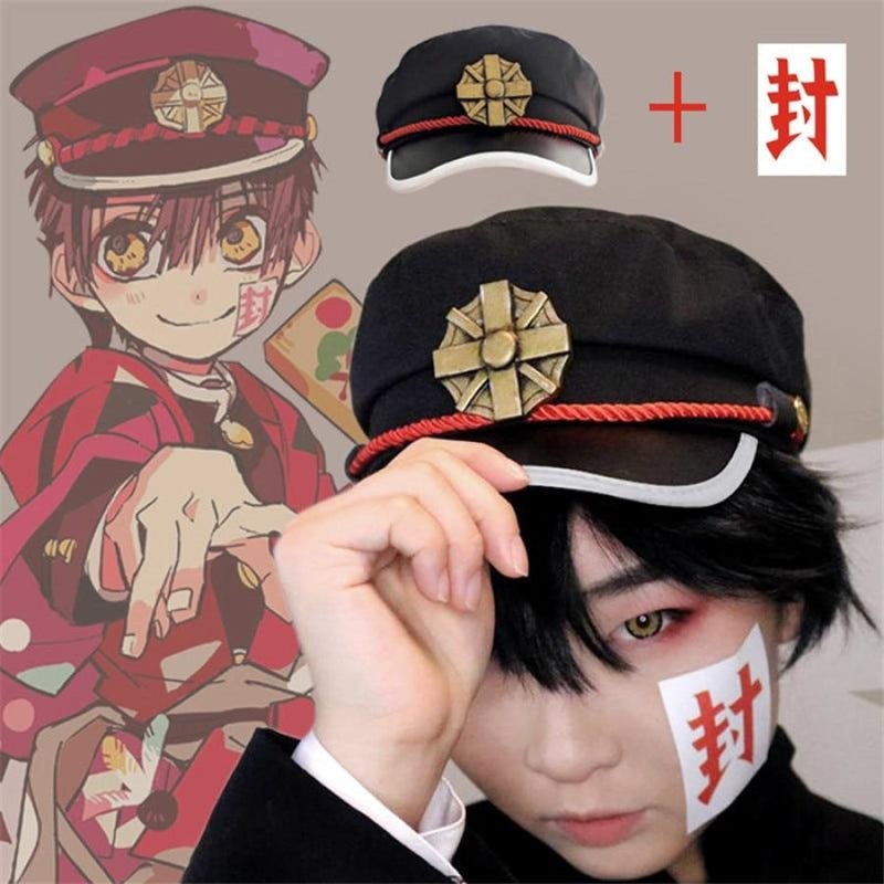 cosfun Toilet-bound Hanako-kun Hanako kun Hat and Seal Cosplay Prop