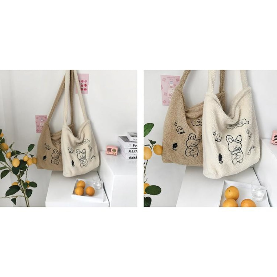 Wander In The Universe Cute Faux Wool Shopper Bag Hobo/tote C00065 Bags