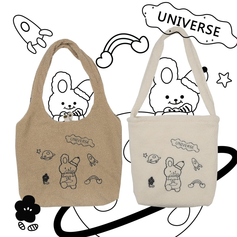 Wander In The Universe Cute Faux Wool Shopper Bag Hobo/tote C00065 Bags