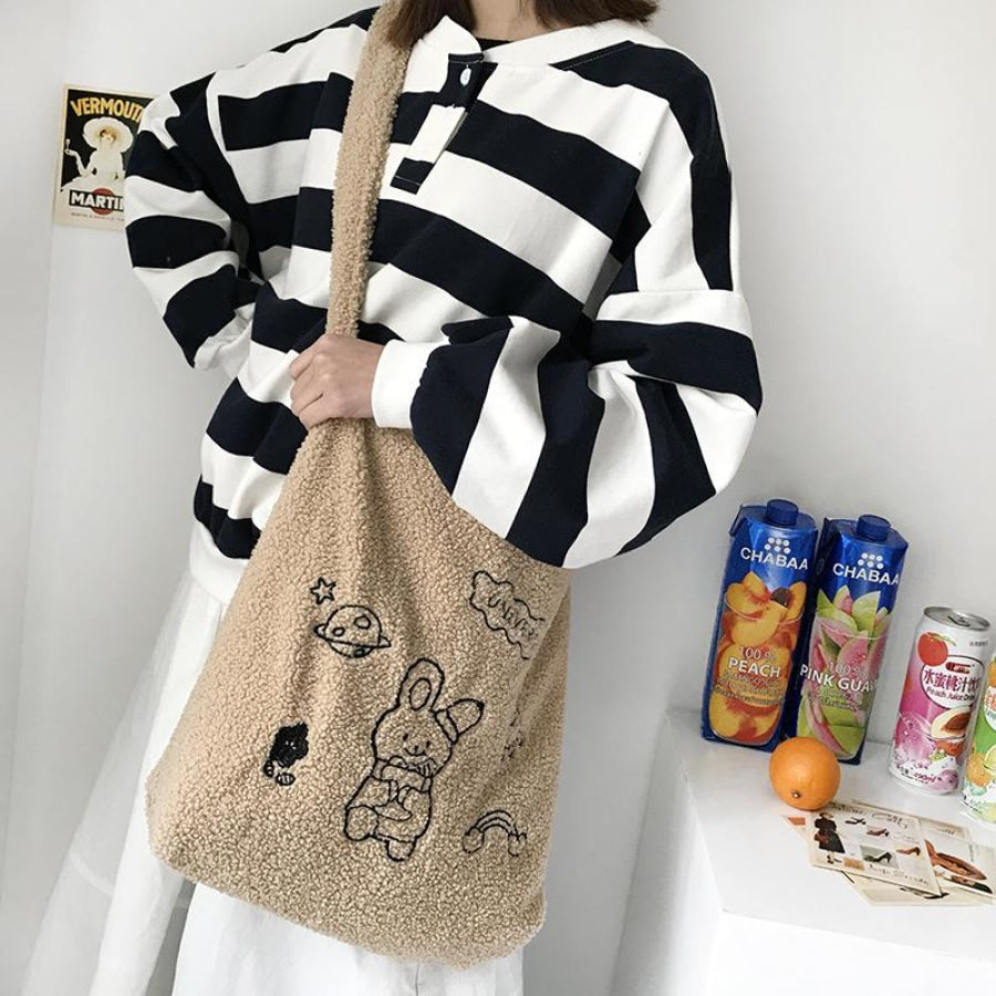 Wander In The Universe Cute Faux Wool Shopper Bag Hobo/tote C00065 Bags