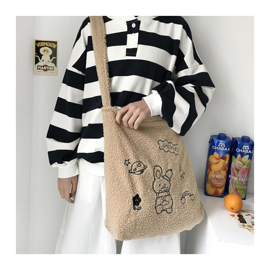 Wander In The Universe Cute Faux Wool Shopper Bag Hobo/tote C00065 Bags